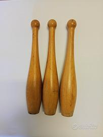 Birilli da giocoliere in legno 3 pezzi 