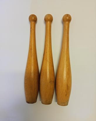 Birilli da giocoliere in legno 3 pezzi 