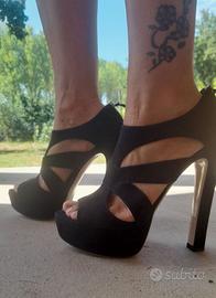 Sandalo MIU MIU scamosciato Blu scuro /nero - N°40