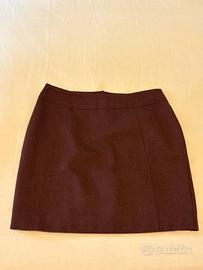 Minigonna H&M - spigata color borgogna/nero - XS