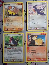 Lotto 4 Carte Pokémon EX Rubino & Zaffiro Vintage 