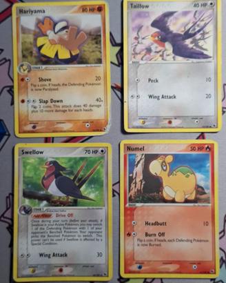 Lotto 4 Carte Pokémon EX Rubino & Zaffiro Vintage 