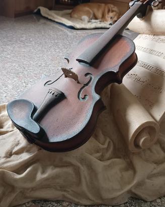 Tavolino da salotto ovale con violino
