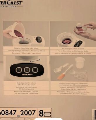 Gelatiera Silvercrest SEM 90 C3 con accessori