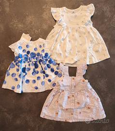 Lotto 3 vestitini bimba tg 56-62