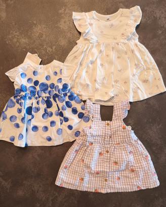 Lotto 3 vestitini bimba tg 56-62