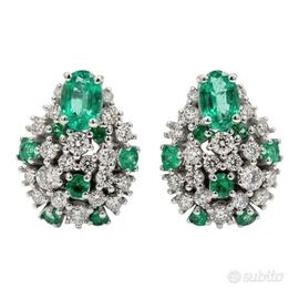 Orecchini Donna Astralia Oro Diamanti e smeraldi