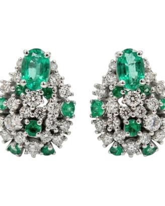 Orecchini Donna Astralia Oro Diamanti e smeraldi