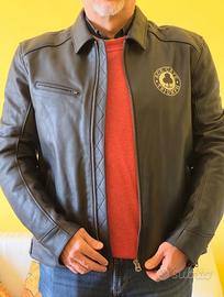 Giacca Moto Pelle Triumph Ace Cafe D30 Nuova XL