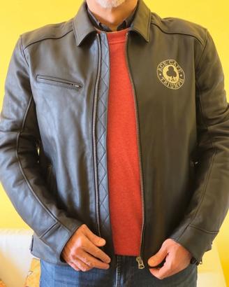 Giacca Moto Pelle Triumph Ace Cafe D30 Nuova XL