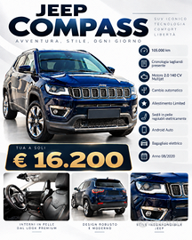 Jeep Compass Limited 2.0 Mjet 140 CV 4x4 08/2020