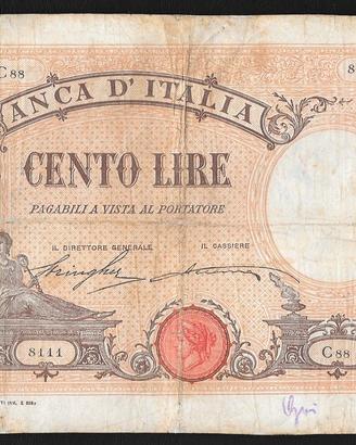 Banconota lire 100 del 1910 rara