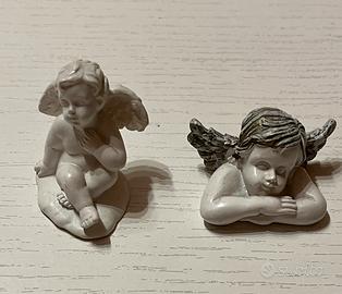 Coppia angioletti in ceramica