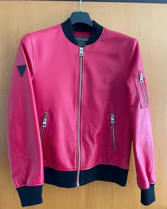 Giacca biker rossa Guess