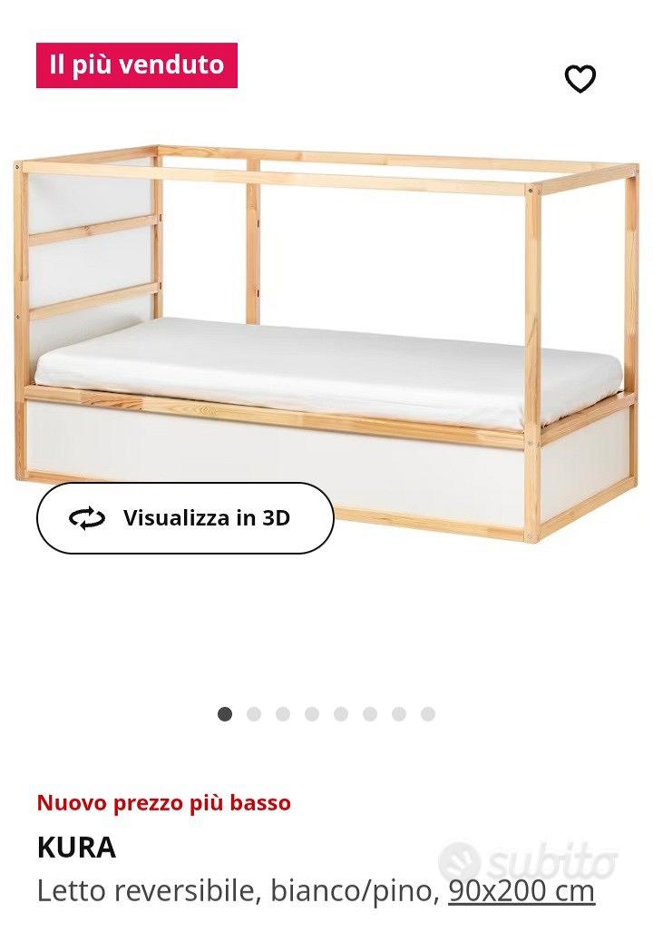 KURA Letto reversibile, bianco, pino, 90x200 cm - IKEA Italia