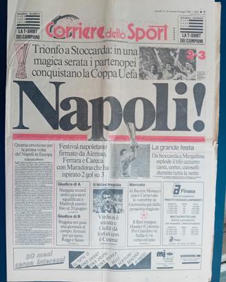 Corriere dello sport ORIGINALE Napoli coppa UEFA