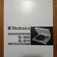 Manuale istruzioni Technics SL-1800 giradischi