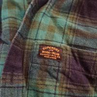 camicia felpa verde a scacchi Superdry