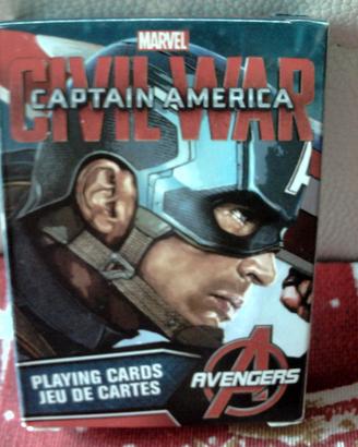 Rare carte poker Marvel,Capitan America Civil War