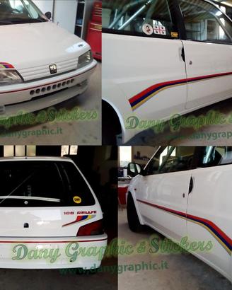 Adesivi Peugeot 106 Rallye 1.3/ 1.6 + kit motore