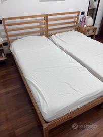 Letti singoli con materassi memory foam + comodini