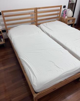 Letti singoli con materassi memory foam + comodini
