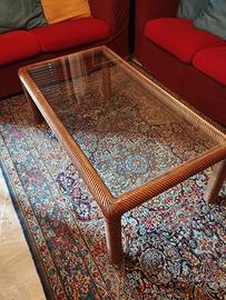 tavolo noce e cristallo Boffi