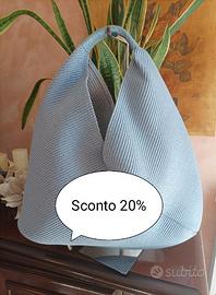 Maxi Hobo color carta da zucchero in Rafia e pelle