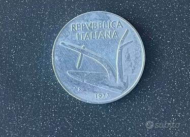 moneta 10 lire 1973