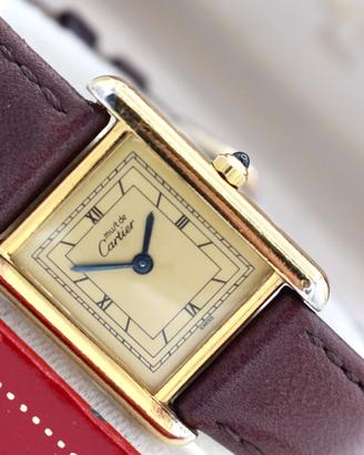 cartier tank must de vermeil 366001 orologio