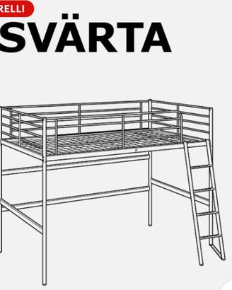 Letto a soppalco IKEA in metallo
