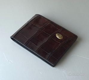 Portafoglio in vera pelle di coccodrillo +oro 18k