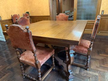 tavolo e sedie in legno massello