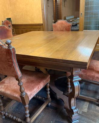 tavolo e sedie in legno massello