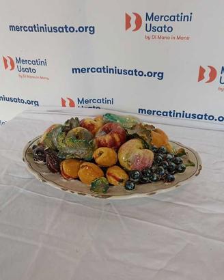 Centrotavola in maiolica con frutta MGA Mazzotti