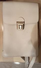 Borsello In Pelle Bianca Classico Munic./Ausiliari