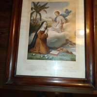 Antica Litografia acquerellata santa rosa 46 x58