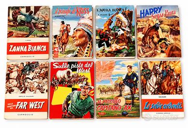 LOTTO 8 LIBRI WESTERN E D'AVVENTURA ANNI '50