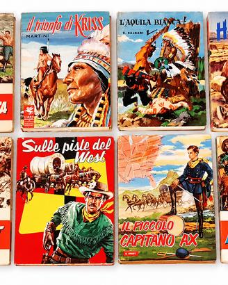 LOTTO 8 LIBRI WESTERN E D'AVVENTURA ANNI '50