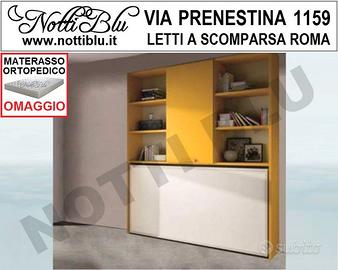 Letto a Scomparsa orizzontale 1 piazza + libreria