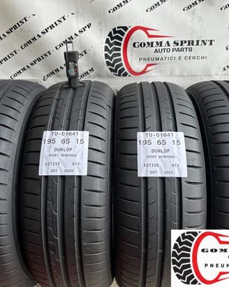 4 PNEUMATICI 195/65 R15 DUNLOP ESTIVE