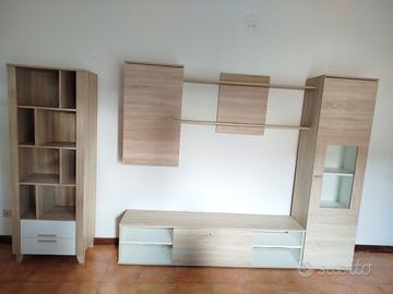 Mobile soggiorno Conforama + Libreria + divano l.