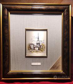 Quadretto in cromolitografia su lamina d'argento