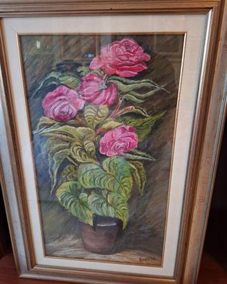 quadro olio su tela cornice e vetro