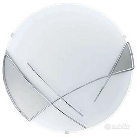 Plafoniera/Applique Raya Vetro Argento bianco E27