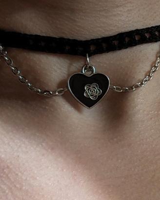 Collana choker handmade con cuore
