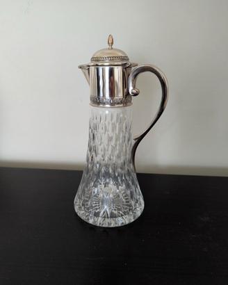 Caraffa in cristallo di Boemia e argento