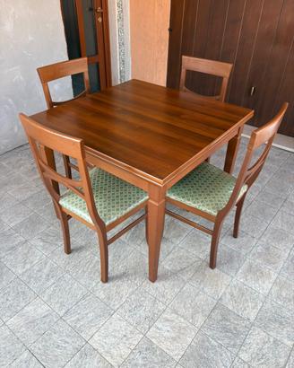 Tavolo apribile a libro + set 6 sedie