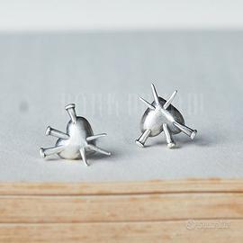 925 argento orecchini a forma di cuore punk (paio)