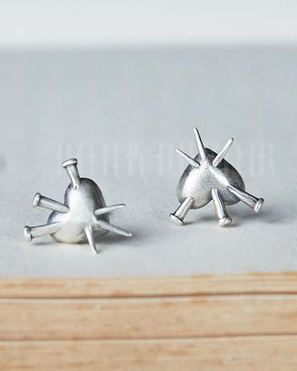 925 argento orecchini a forma di cuore punk (paio)